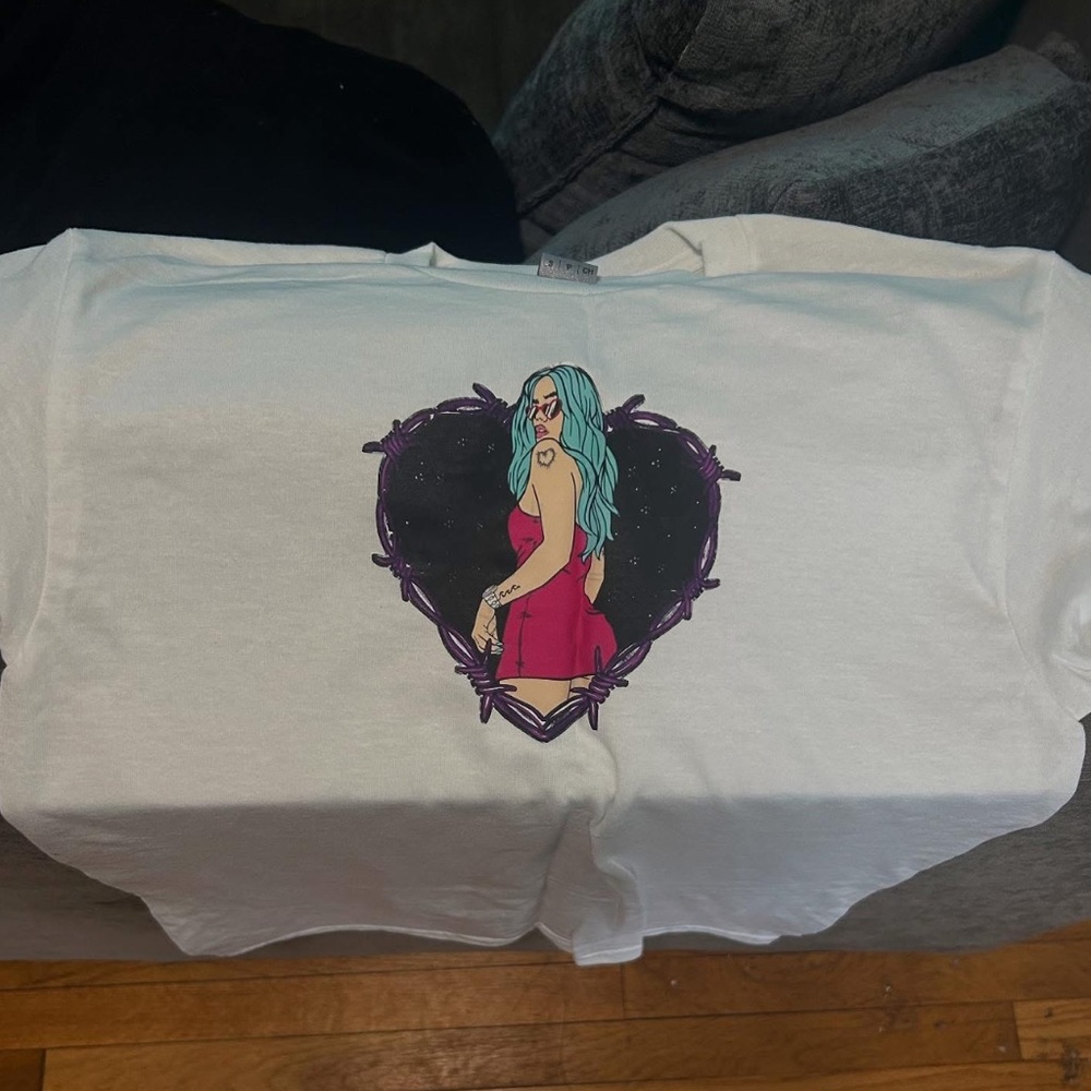 Not Rated White Tee with Graphic Art